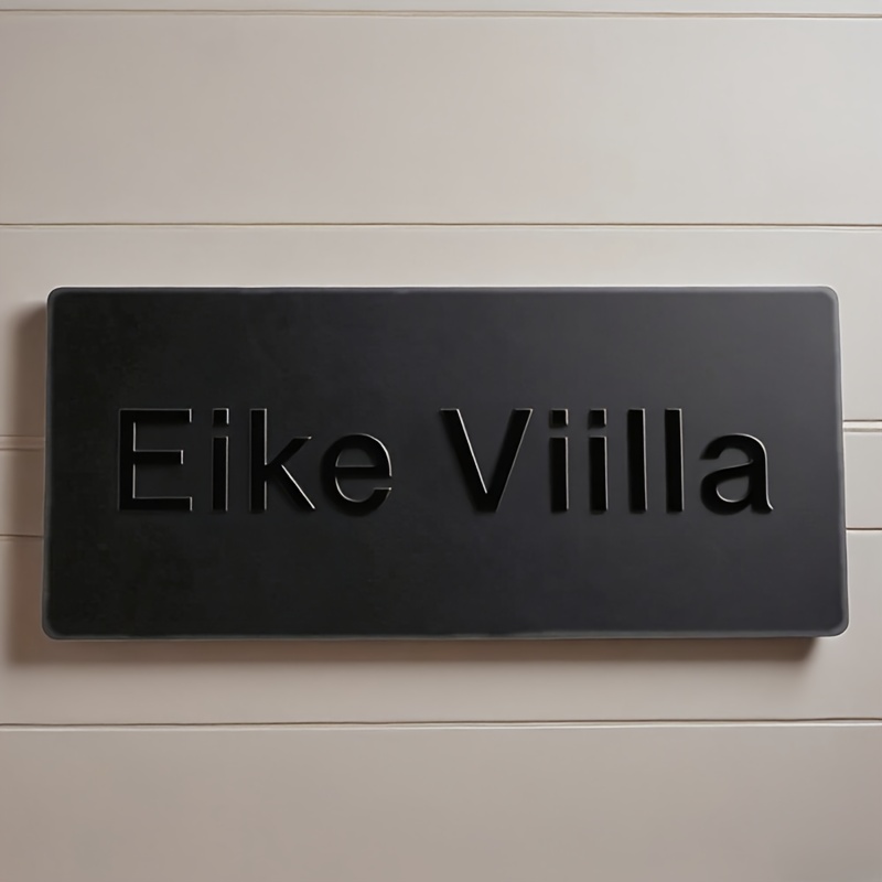 TEMU Custom Laser-engraved Double-layer Address Plaque - Wall-mounted With Adhesive Backing, No Wiring Needed, Durable Plastic For Office, , Street