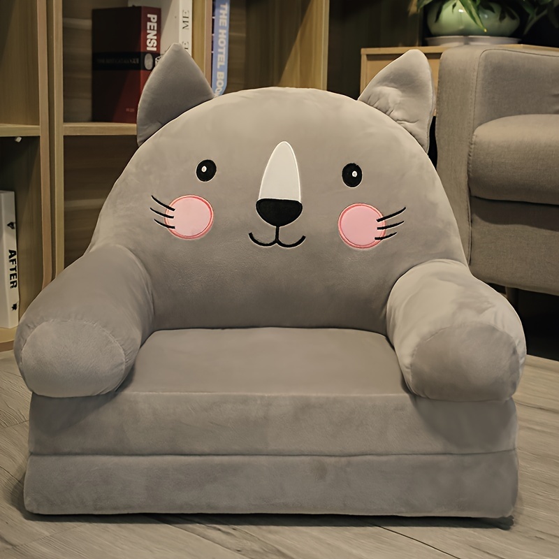 1pc adorable animal themed 2 in 1 convertible plush sofa soft breathable washable memory foam with wide handle foldable for   blue dog   designs for reading relaxing sleeping