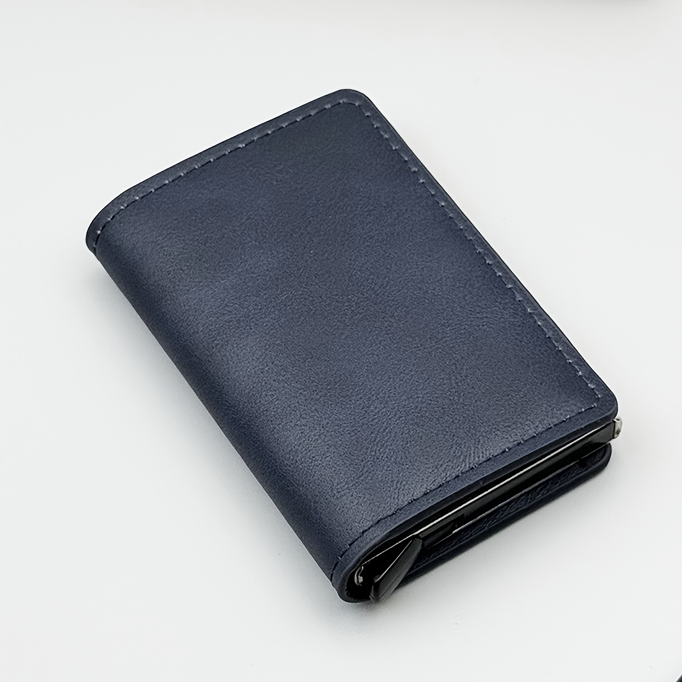 1   mens wallet carbon fiber card holder automatic   up aluminum alloy 6 colors rfid blocking pu leather anti theft card case anti demagnetization   christmas gift blue 11