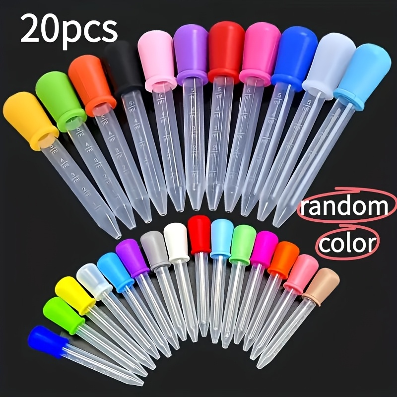 TEMU Juego de 20 piezas de pajillas de plástico de color aleatorio con cabeza de , aptas para experimentos de - y de de plástico para fines - Varios