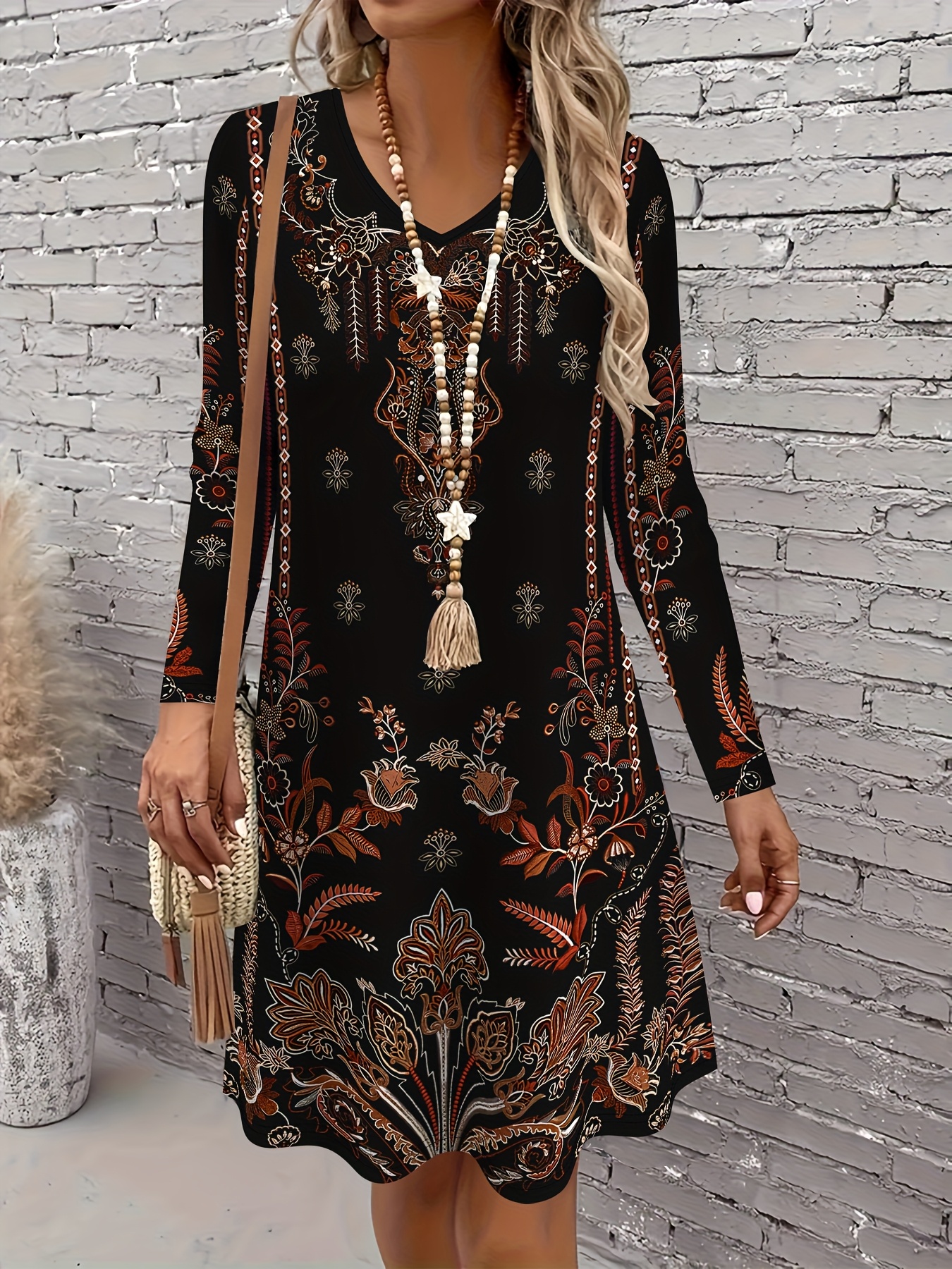 For Kids Marshalls Women's Clothing Online Dolyues Black Dress With  Flower Print Soft Lightweight Long Sleeves Clothing For Pink Flower Size S  Clothing, Shoes Jewelry