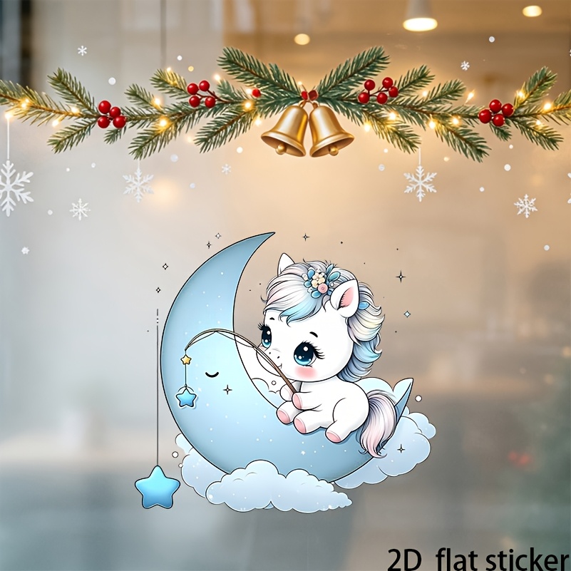 Cute Unicorn Moon Star Healing Wall Sticker Vinyl Decor