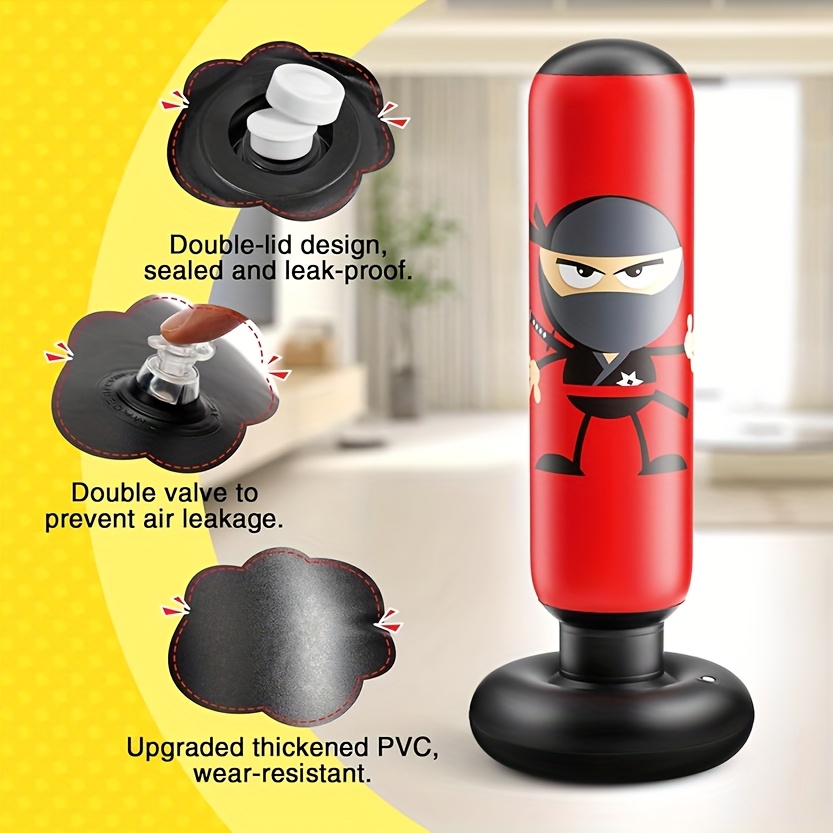 Inflatable Punching Bag, 160cm Inflatable Punching Bag Karate Gifts for Boys And Girls, Boxing Bag for Immediate Bounce Back for Practicing Karate, Taekwondo, And to Relieve Pent Up Energy