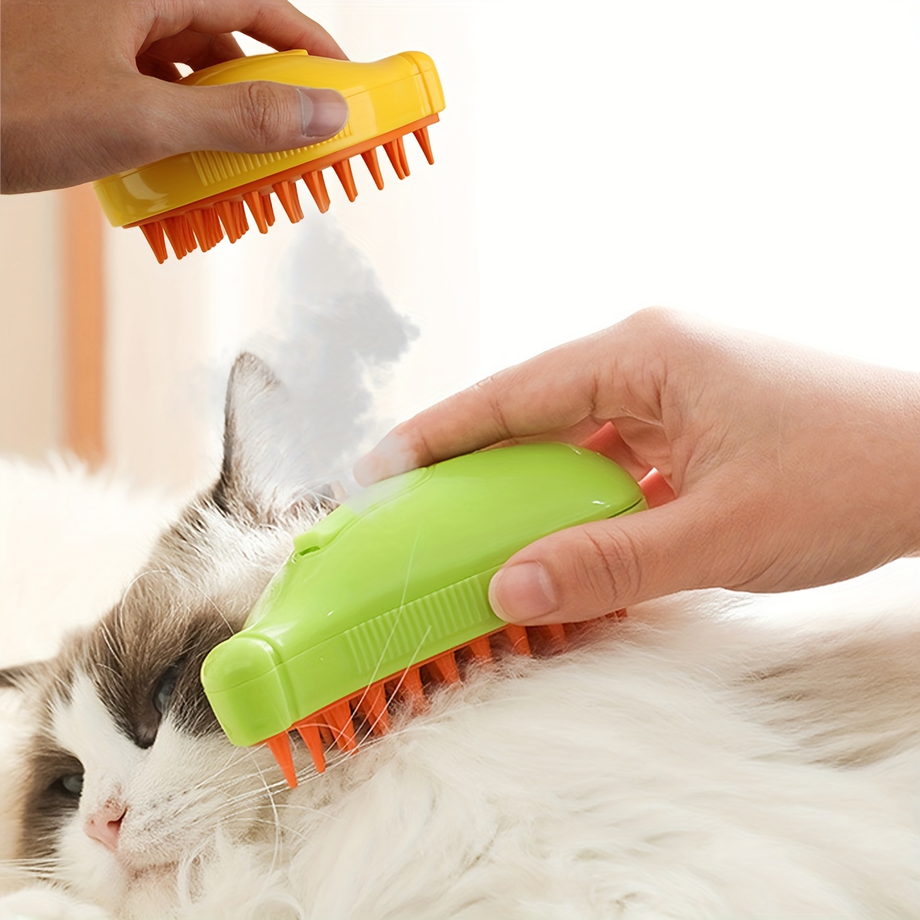 Cepillo de vapor para masaje de mascotas, peine de Aseo para gatos y  perros, pulverizador eléctrico
