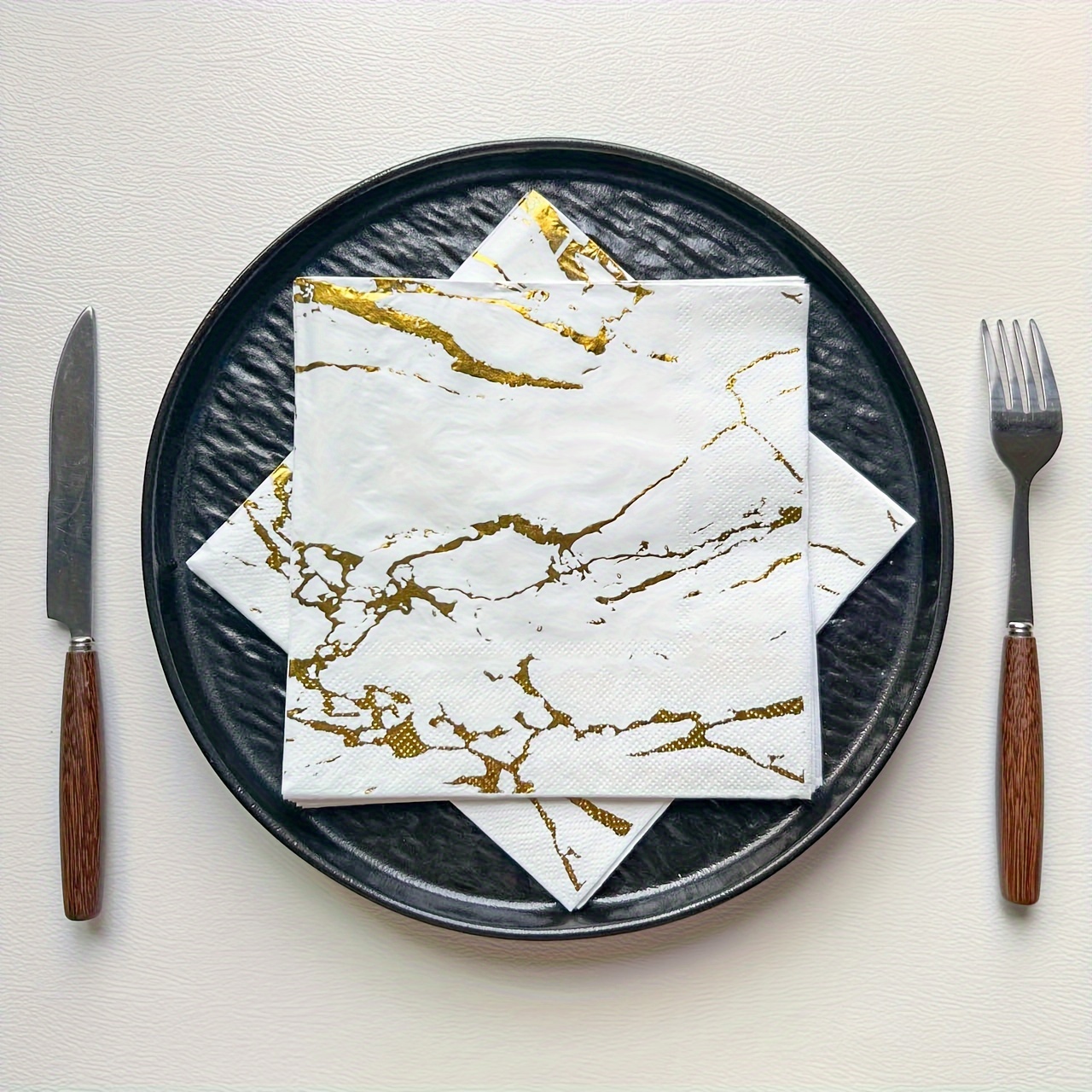 Image of 20pcs Elegant Double-layer Disposable Napkins, 6.5" Square - Perfect For Weddings, Birthdays, Engagements & Celebrations For Christmas,newyear,valentine,party Events For Halloween、christmas
