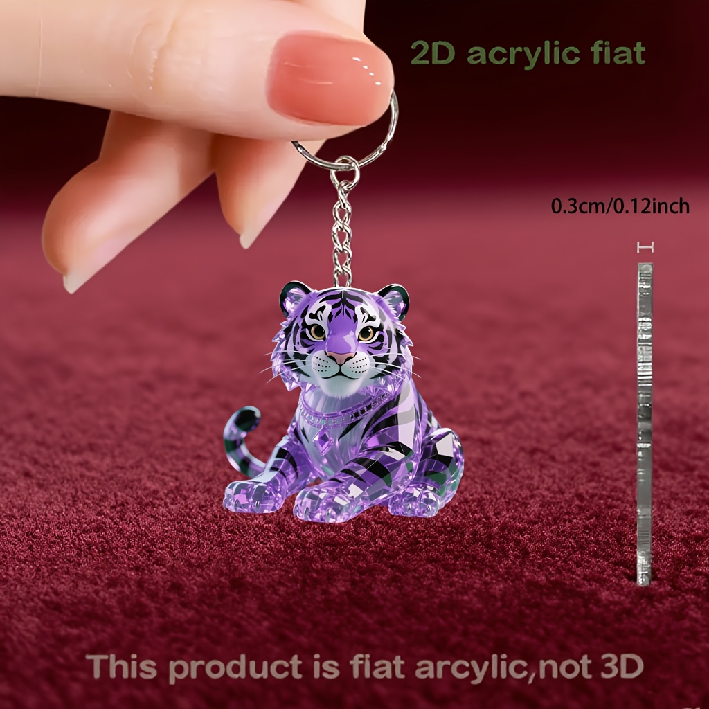 TEMU 2d Flat - [2d Flat] 1pc , Designed Vibrant Acrylic Keychain, Key Ring, Backpack Additions, Mobile Phone Pendants, Car And Home Decoration,