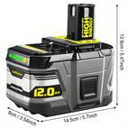 1 2 4pack 12 0ah 18v p109 replacement battery for ryobi 18v battery high capacity 18v lithium p104 p105 p106 p108 p107 p109 for ryobi cordless power tools
