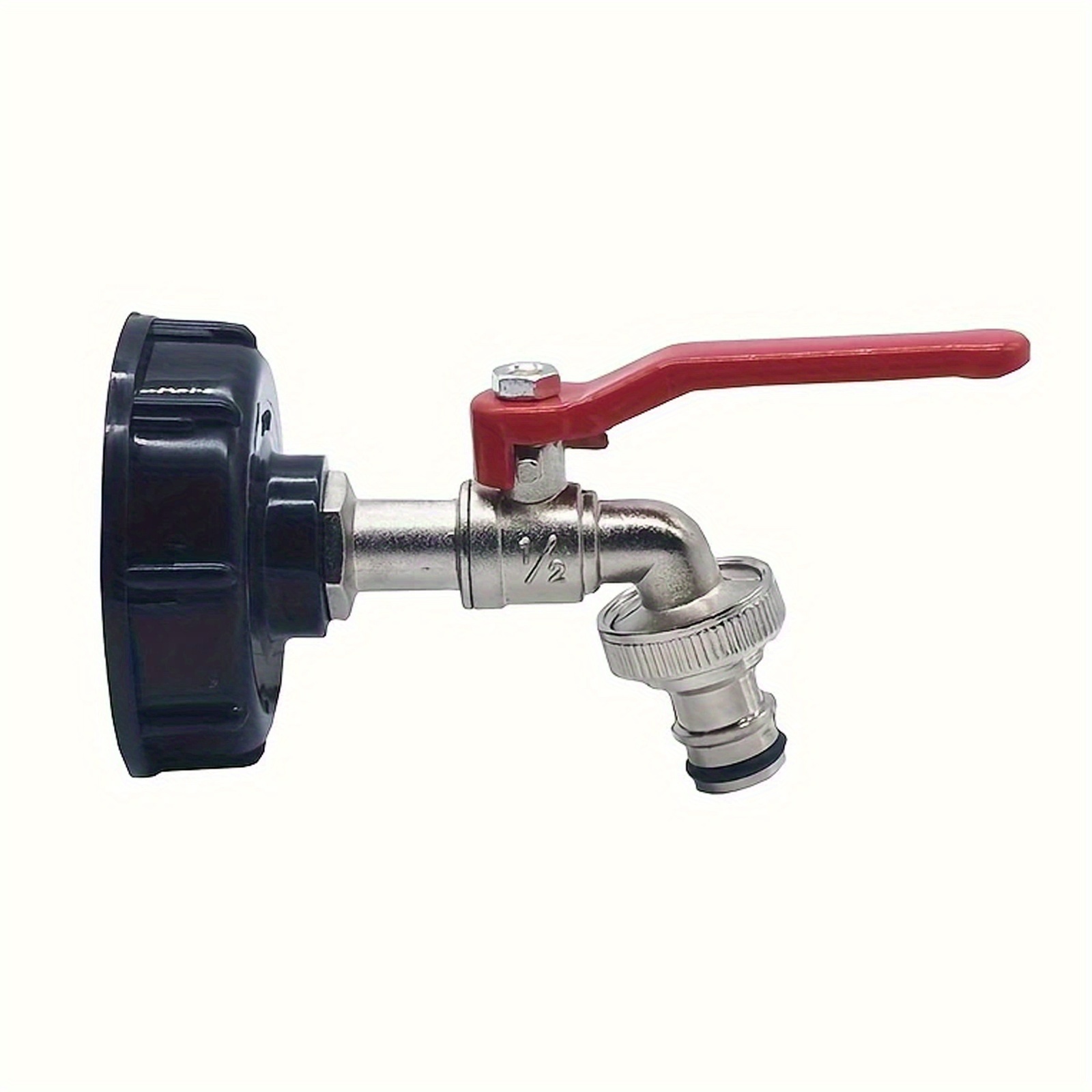 TEMU 1pc Quick Connect Alloy Faucet Adapter For 264.17gal Ibc Water Tank - S60x6 Thread, Durable Metal & Plastic Garden Hose Connector