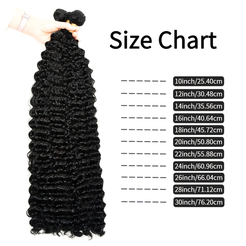 human hair bundles deep wave curly hair bundles 50g 1pc - Temu display picture 1