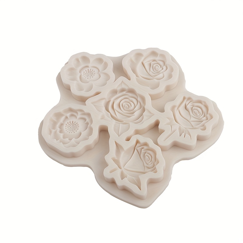 E-shop Silikonform Mehrblumen-Kollektion Fondant-Kuchenform Rosen-Dekoration Backform