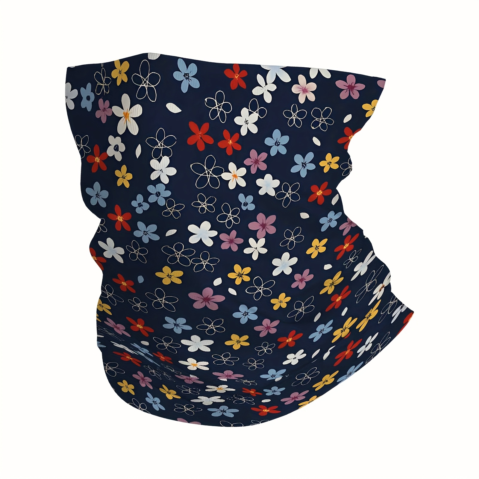 TEMU Pañuelo multifuncional con estampado de flores pequeñas y coloridas, diseño divertido con floral, para , mascarilla unisex, mascarilla para