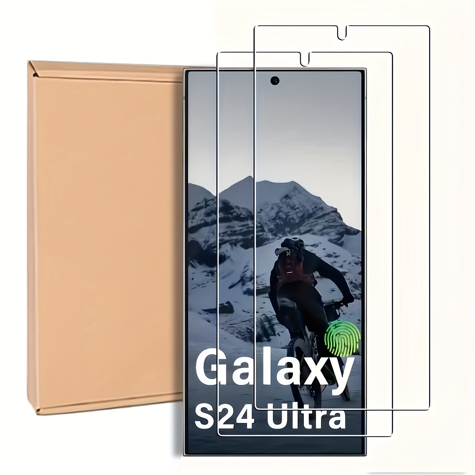 TEMU 2pcs For Galaxy S24 Ultra Technology Fingerprint Unlock 9h Hd Anti-scratch, Anti-shatter, Anti-fingerprint Tempered Glass Screen Protector