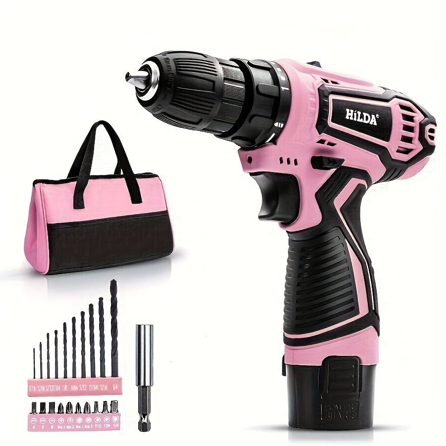 

Pink Cordless 21v Lithium-ion Drill Driver Set, 1 Battery, Charger And Storage Bag Included -