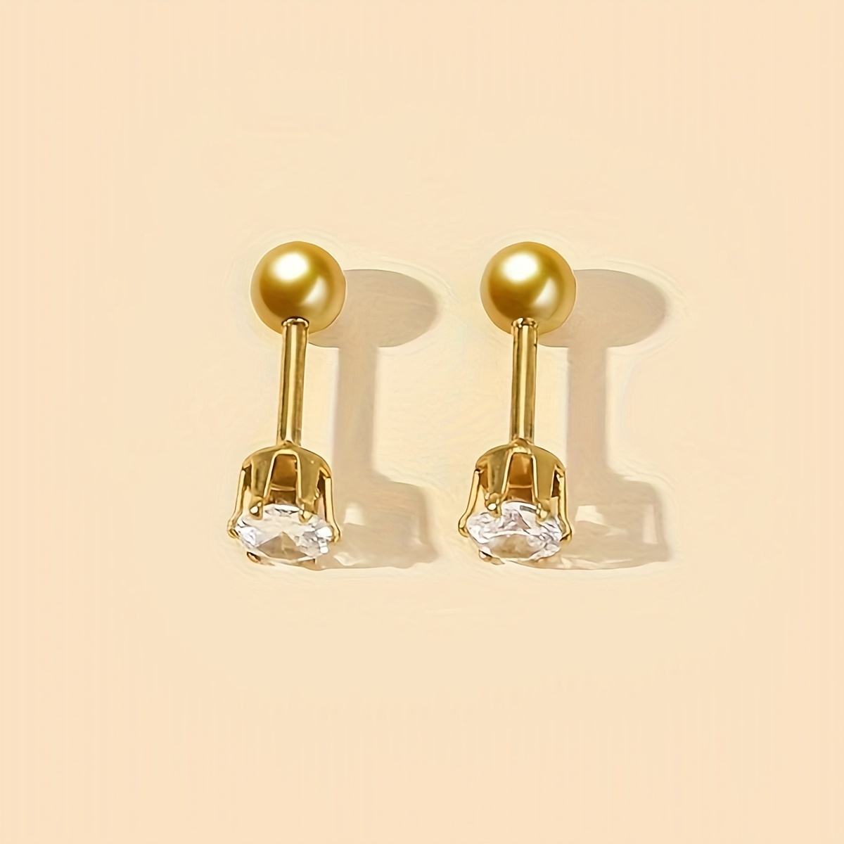 Fashionable Zirconia Hypoallergenic Small Stud Earrings