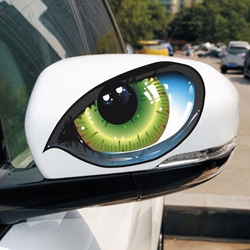 

2pcs Creative Car Sticker Vivid Stereo Cat Eyes Green Peeking Eyes