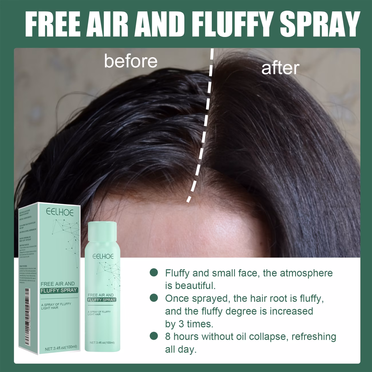 rinse spray 3 second volumizing hair instant dry shampoo instant effect oil control and volume and convenient no on scalp hair easy hair care gift 100ml Product details 0