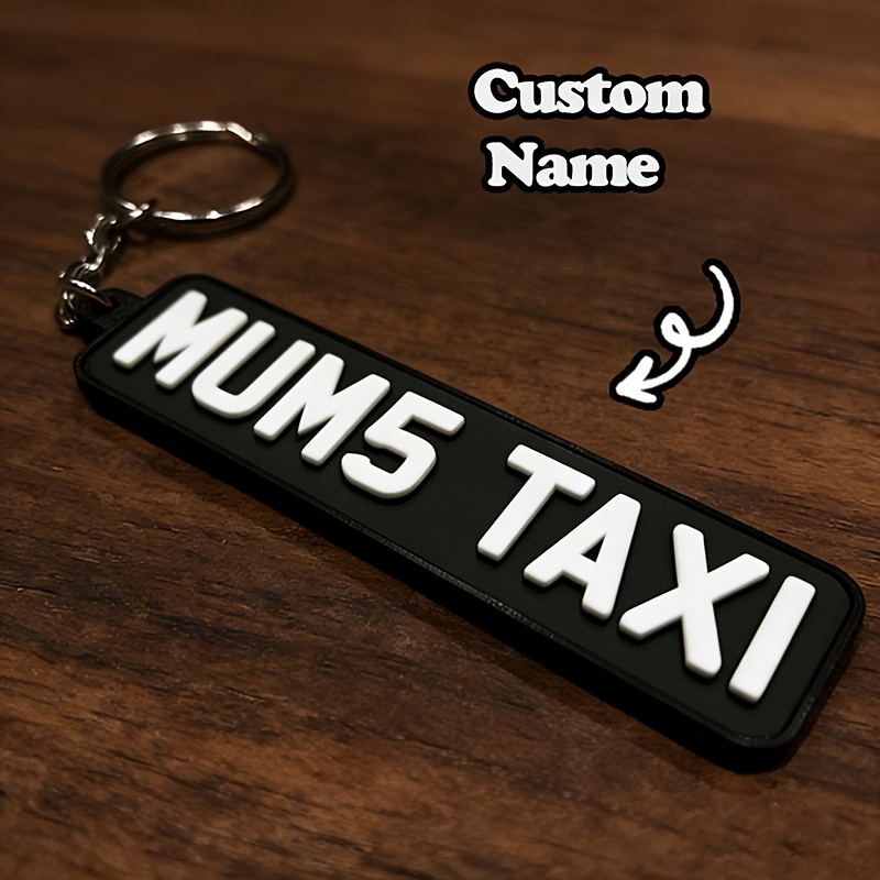 TEMU Portachiavi per auto 2D piatto, [Personalizzato] con personalizzato, portachiavi con targa in acrilico, regalo di compleanno per fidanzati, con