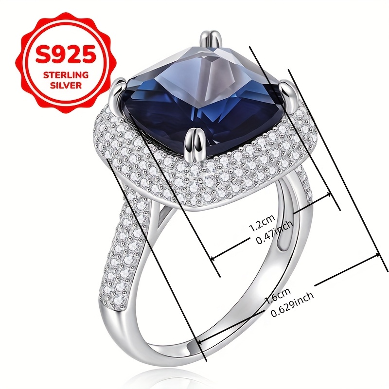 S925 Silver Wedding Ring Set with Zirconia