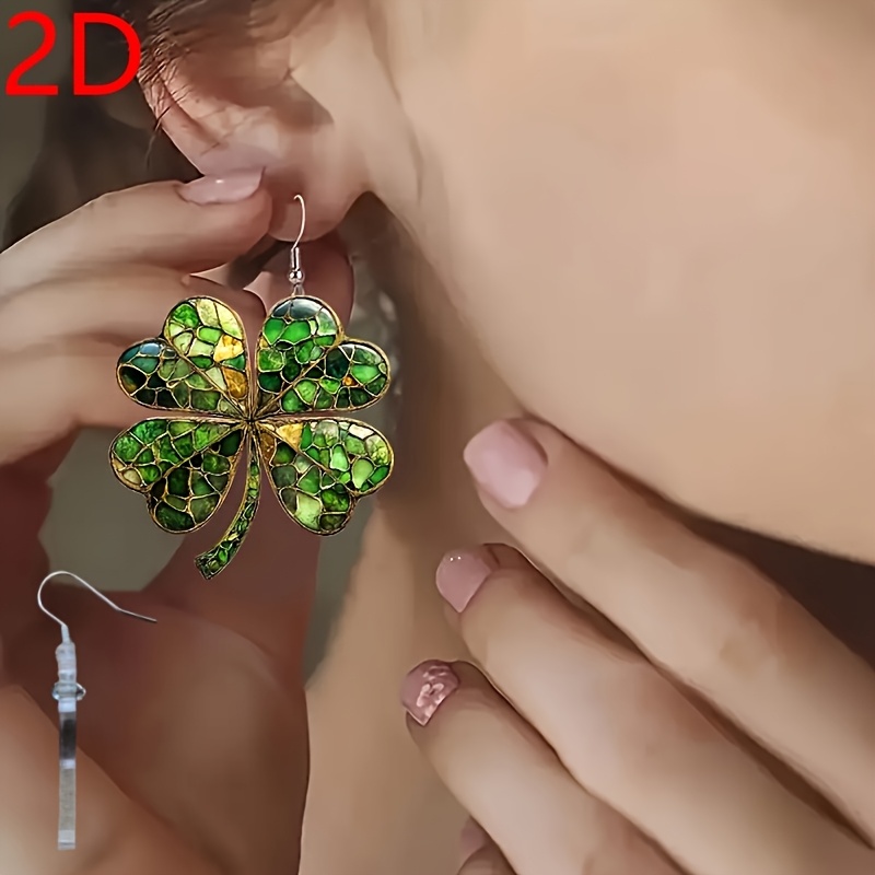Vintage Inspired Four Leaf Clover Earrings for Women