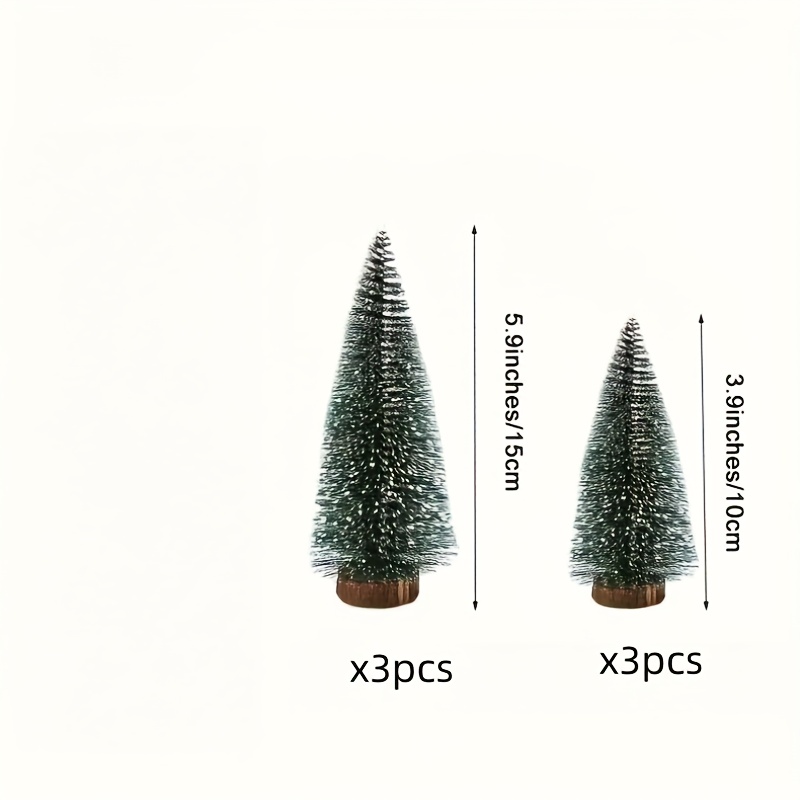 TEMU 6pcs Snowy Pine Christmas Trees - Perfect For Festive Decorations - Pvc Material - No Feathers - Suitable For Christmas And Occasions - No Power