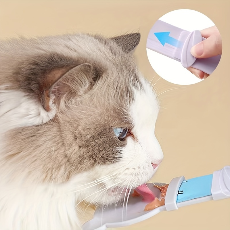 

Cat Treat Feeding Spoon Sliding , -bite Plastic Cat Feeding , Hangable Pet Tool For & , Suitable - Of 1