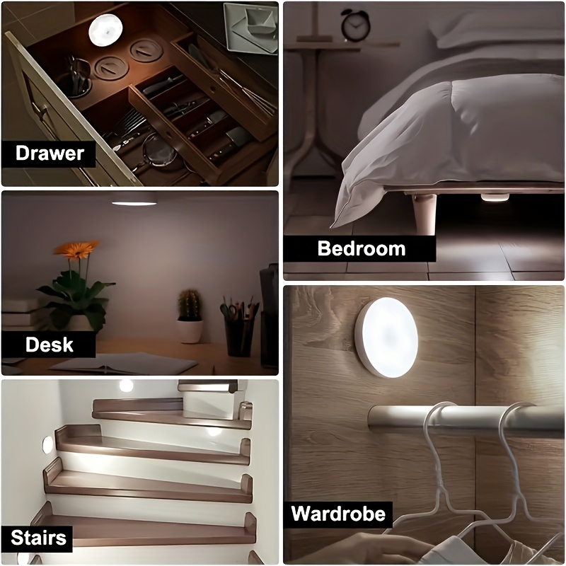 1pc Luz LED de Pared, Luz Nocturna Recargable por USB, Lámpara de Noche Inteligente con Encendido/Apagado Automático, Adecuada para Cocina, Dormitorio, Sala de Estar, Pasillo, Luz Decorativa para Habitaciones. Universal para 500 Regiones