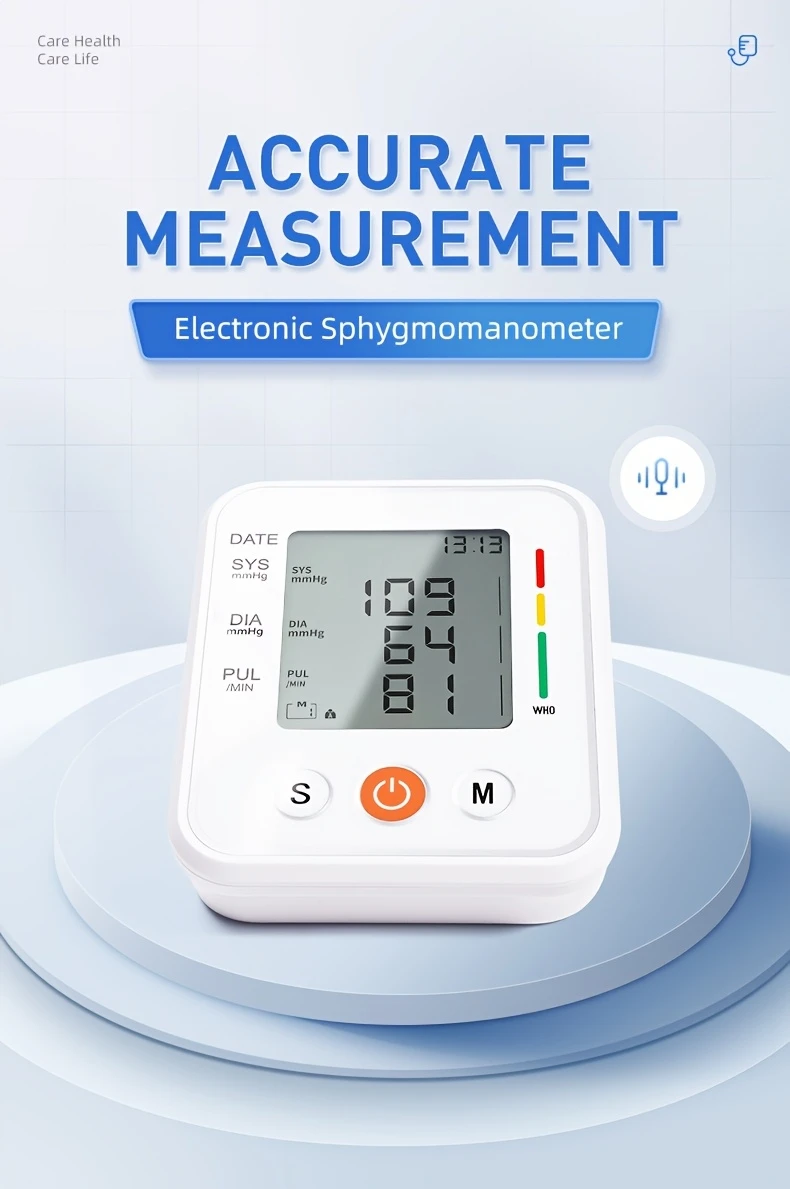 b01 arm type blood pressure meter fully meter display simple operation cuffs adjusted suitable for family high and low blood pressure arrhythmia test elderly health guards details 0