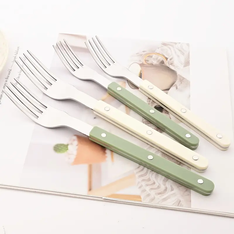 4 16 24pcs acrylic handle tableware set stainless steel tableware dinner knife coffee spoon tableware set suitable for parties weddings festivals restaurants hotels gifts Product details 2