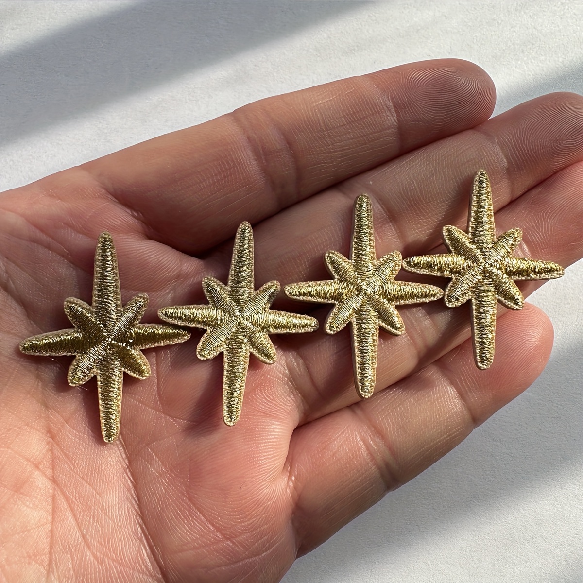 4pcs Adhesive Star Embroidery Patches, For Clothing, Hats, Shoes, Bag Decoration, And Remove