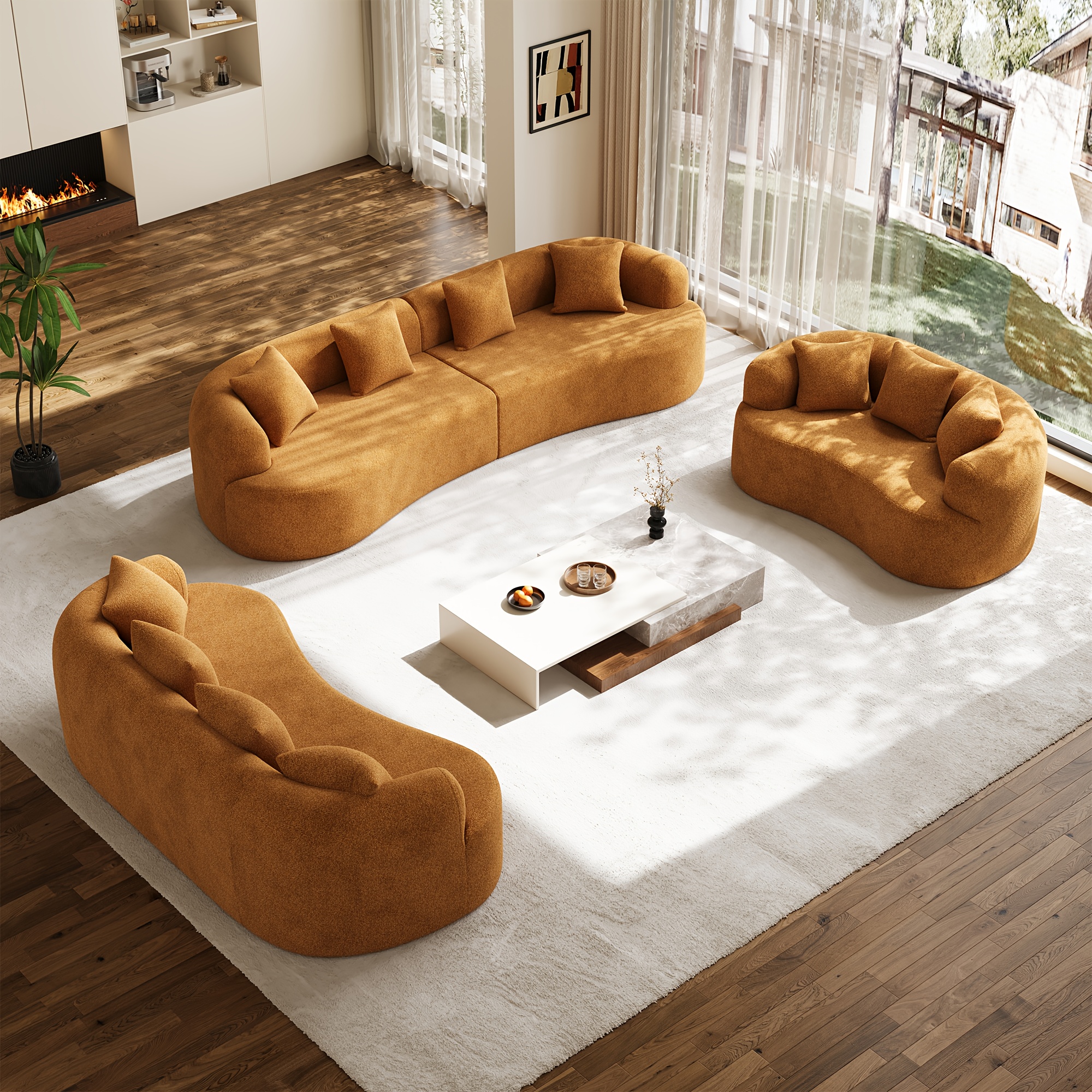 Moedrn Oversized Boneless Curved Sofa 68.5