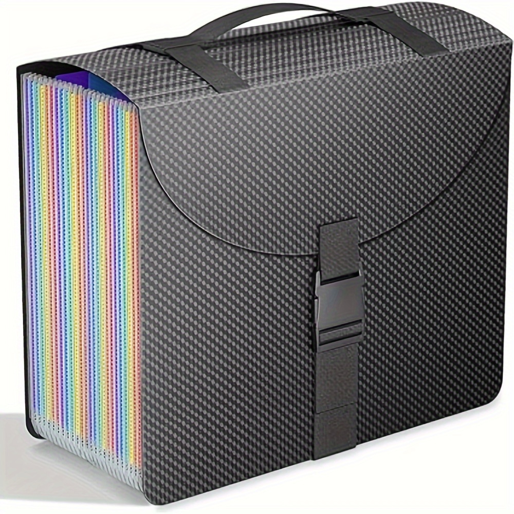 Expandable File Folder With Handle, 25-pocket Accordion File Organizer, Portable Expandable File Box, Sturdy Accordion File Storage Case With Labels For Documents, , Receipts, A4