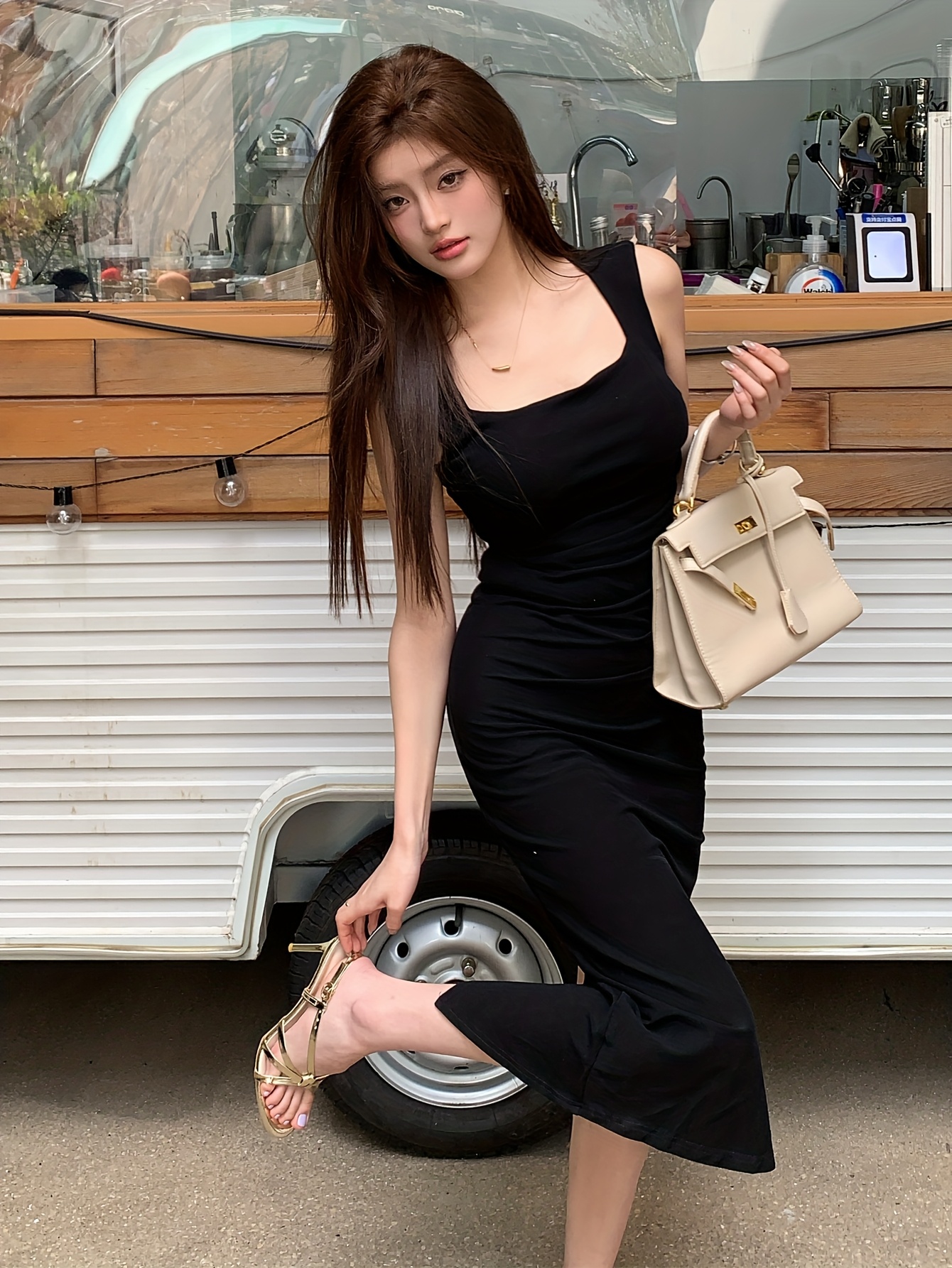 chinese dress ladies Princesa Black Lace Drop Waist Maxi Dress - Xs Size - Women's Dresses main image 1