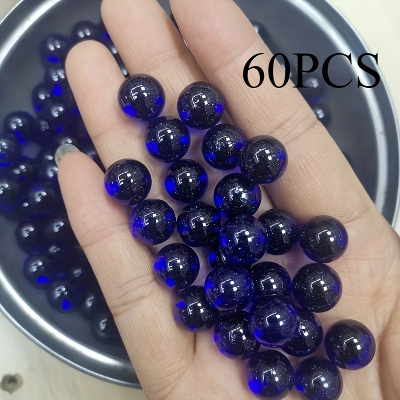 TEMU 60pcs Per Pack Of 12mm Glass Marbles, Ancient Transparent Glass Beads, Glass Marbles. Suitable For Fish Tanks, Flower Pots, Glass Bottle