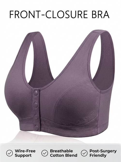 high quality pure wire ultra soft and breathable front clasp bra for seamless wire free womens underwear