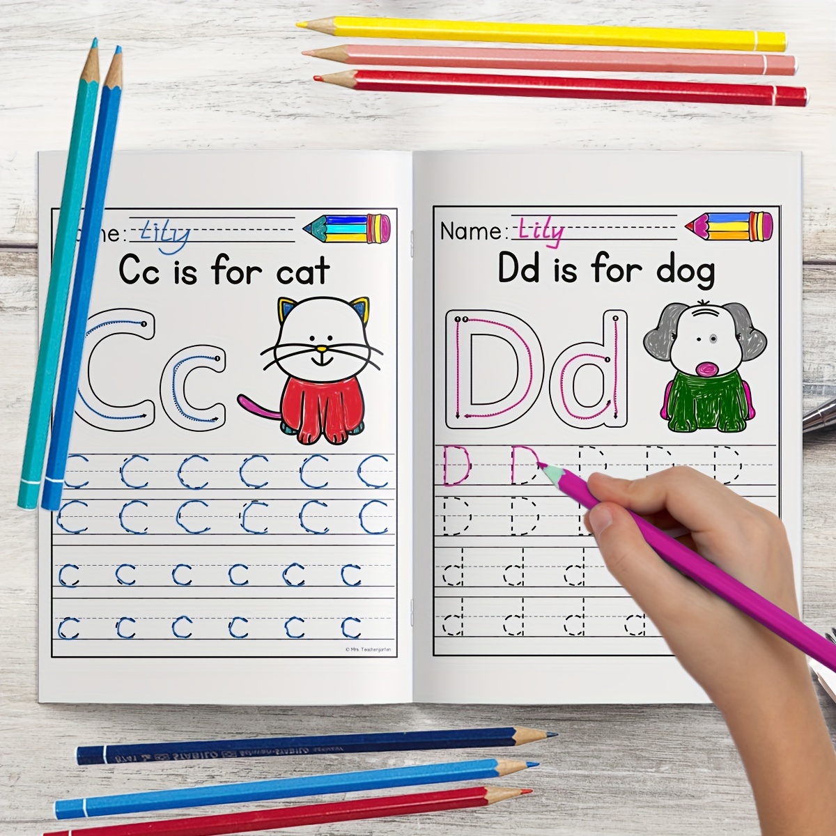 

1pc Abc Tracing Workbook, Handwriting Practice For Uppercase And Lowercase Letters From A To Z