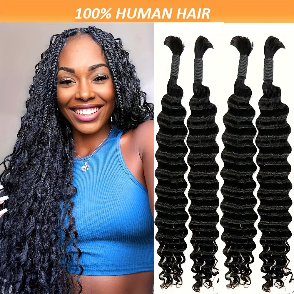 

Human Hair Extensions: 4 Bundles, 3.53oz Each, Total 14.12oz - Braiding And Styles