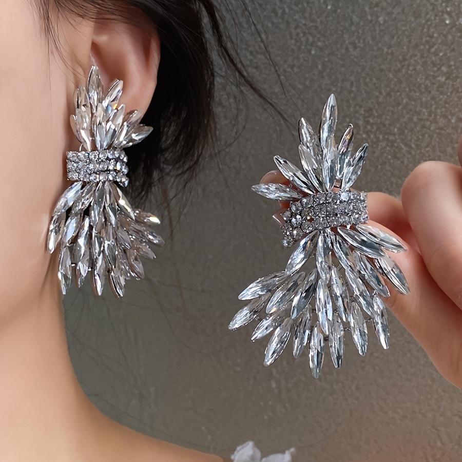 TEMU Exquisitos aretes de boda con forma de hoja, un regalo de joyería elegante y con estilo para mujer