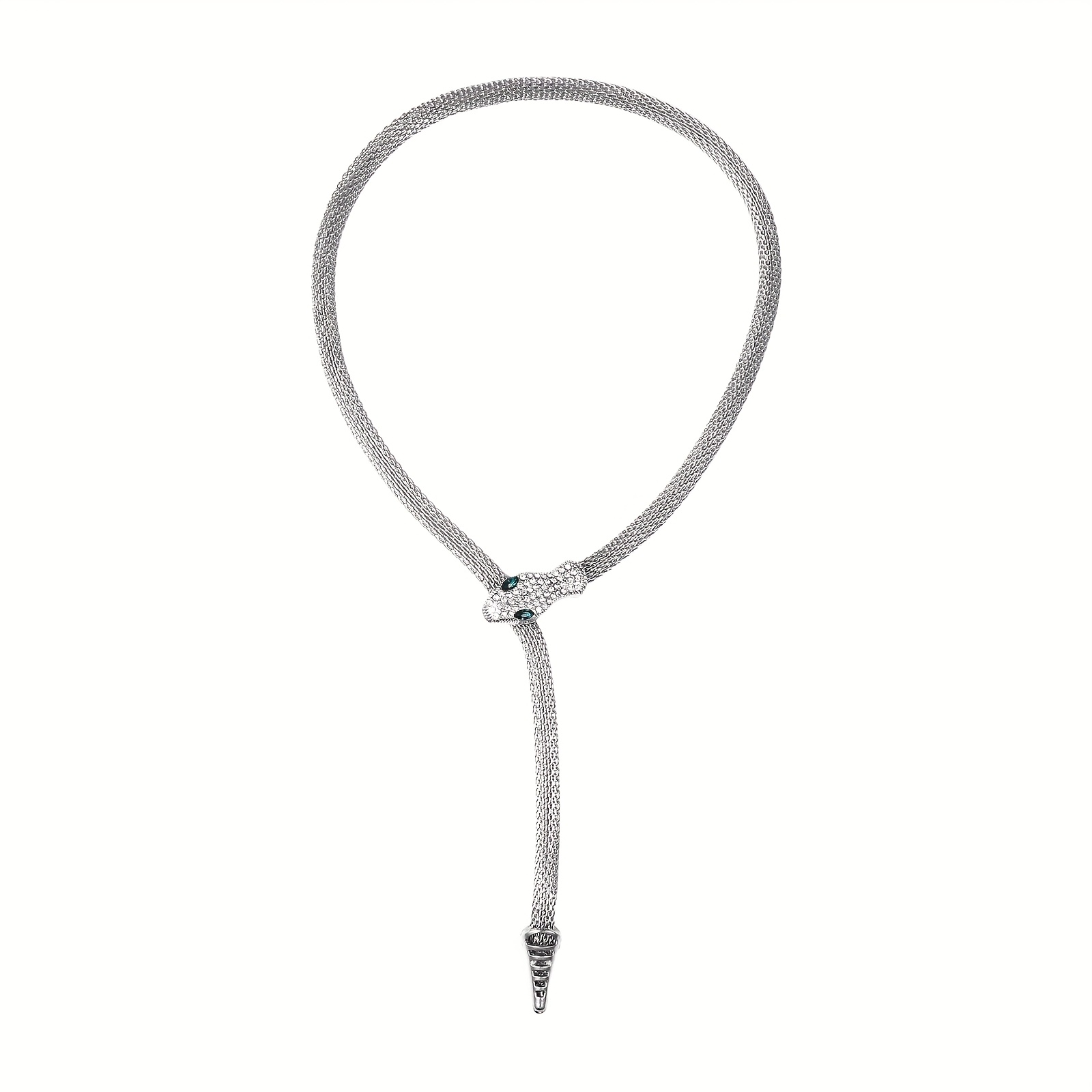 Image of Luxurious And Flexible -shaped Necklace For Women: Adjustable Golden Necklace With Rhinestone And Crystal - A Perfect Gift For Women