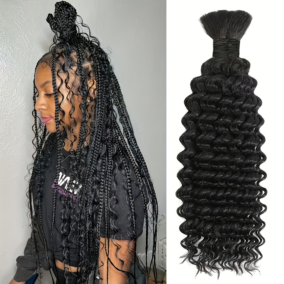 

20-28inch Bulk Human Hair For Braiding Curly No Bulk Hair Bundles 100g Bulk Hair Bundles For Braids