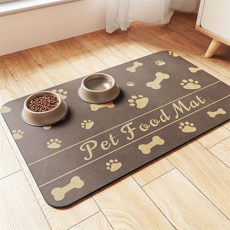 TEMU Rubber Pet Feeding Mat Dog Feeding Mat-non-slip, No Stains, Quick-drying Placemat For Food And Water Bowl Water Absorption For Dogs Pet Pad
