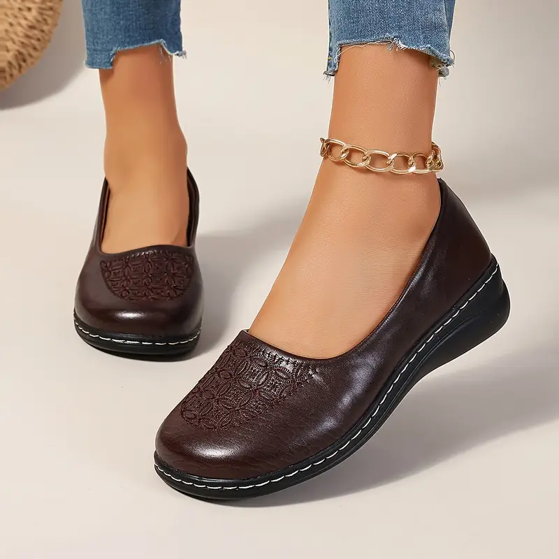 Women'S New Casual Walking Embroidered faux leather Shoes, Women Shoes Women'S New Casual Walking Embroidered faux leather Shoes, Women Shoes