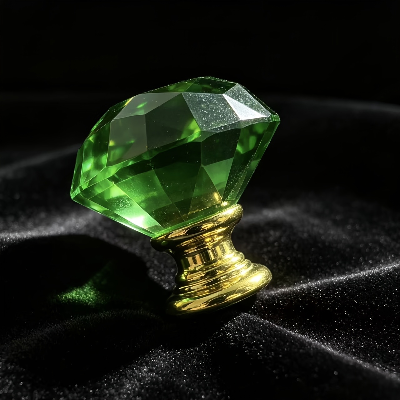 TEMU 2 pezzi di maniglie per porte in vetro con verde placcate in oro, maniglie per cassetti a taglio diamantato, adatte per armadietti, guardaroba e