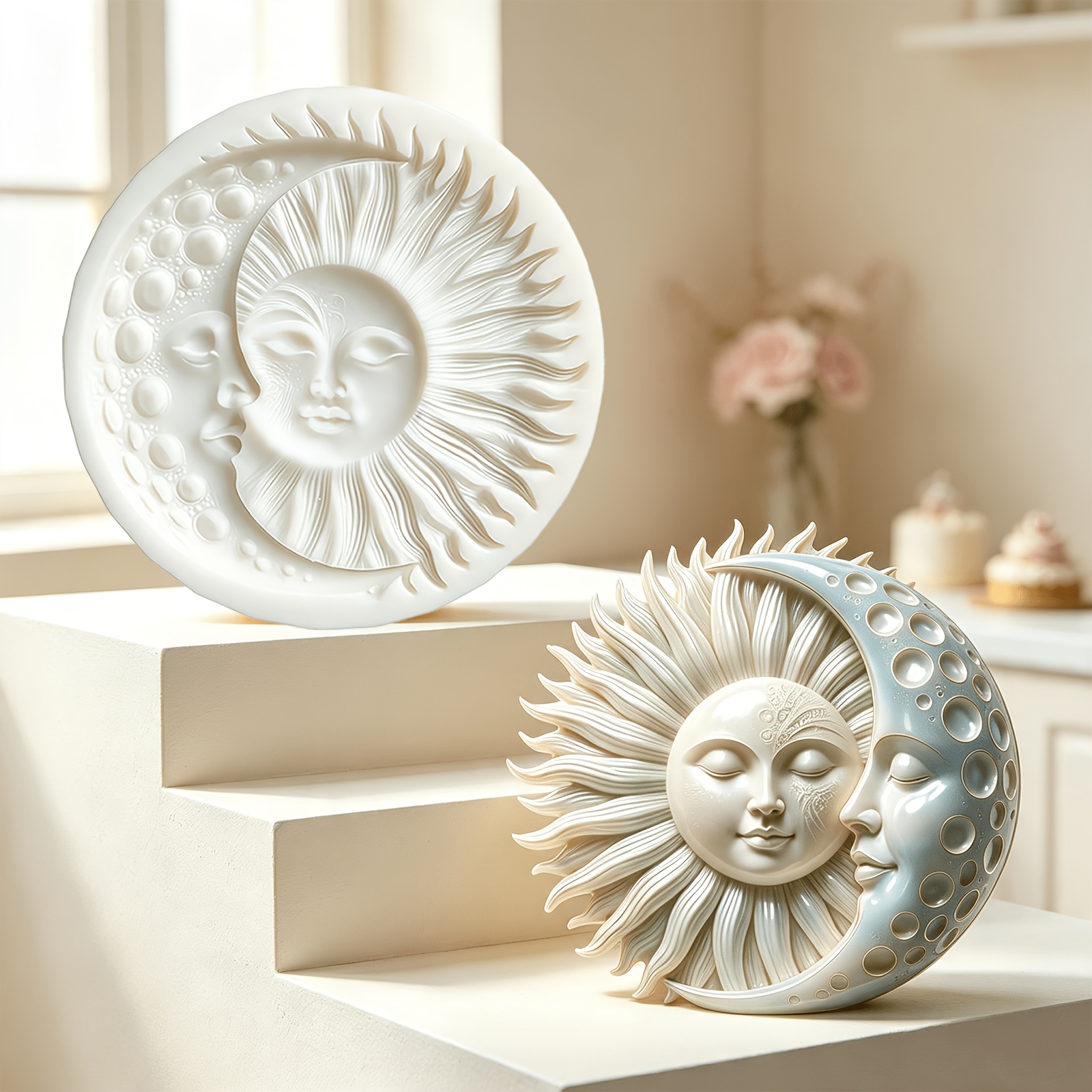 TEMU 1pc Of Moon Orbiting Silicone Mold, Human Face-shaped Chocolate Fondant Mold, Easy To Clean And Reusable, Dough Flower Glaze Pudding , Clay