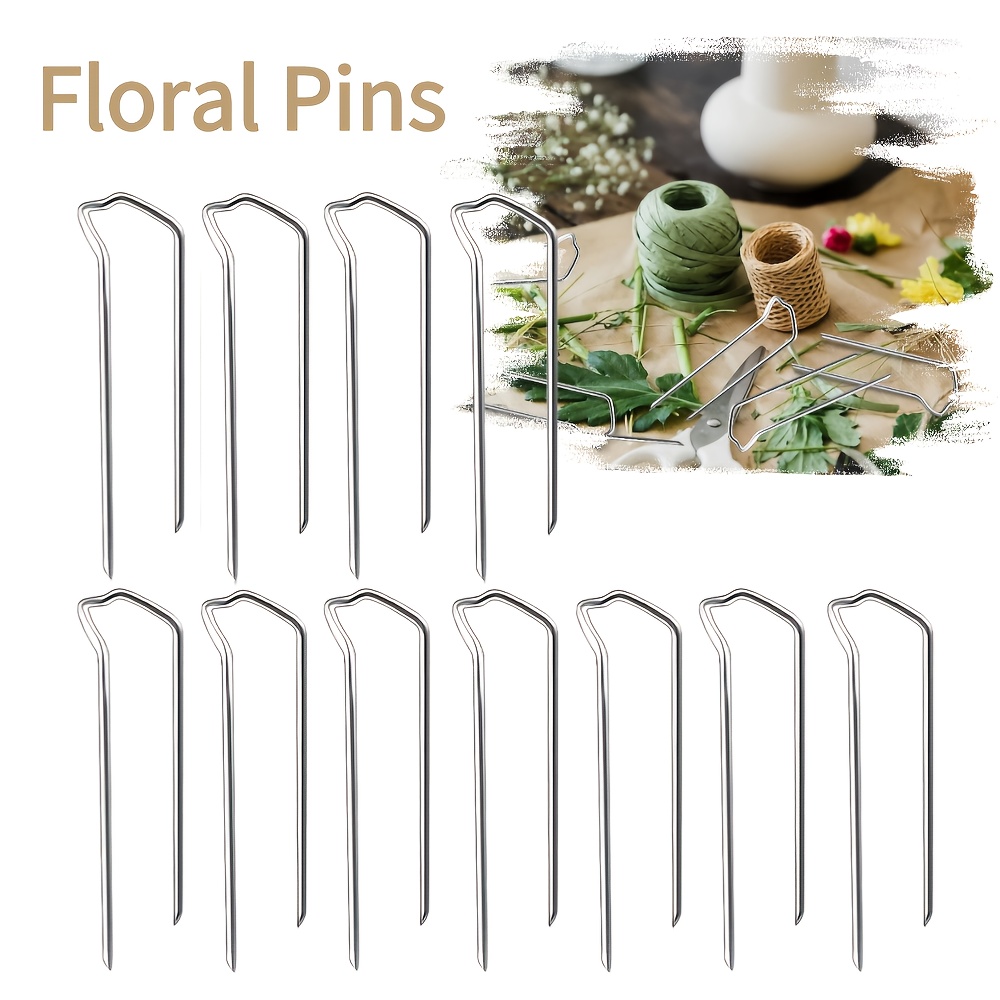 TEMU 66pcs Plant Push Pins, Craft Pins, Floral Pins, U Pins For Crafts, Flower Pins Pins, Plant Pins, For Floral Picks Foam Bouquet Straw Wreaths
