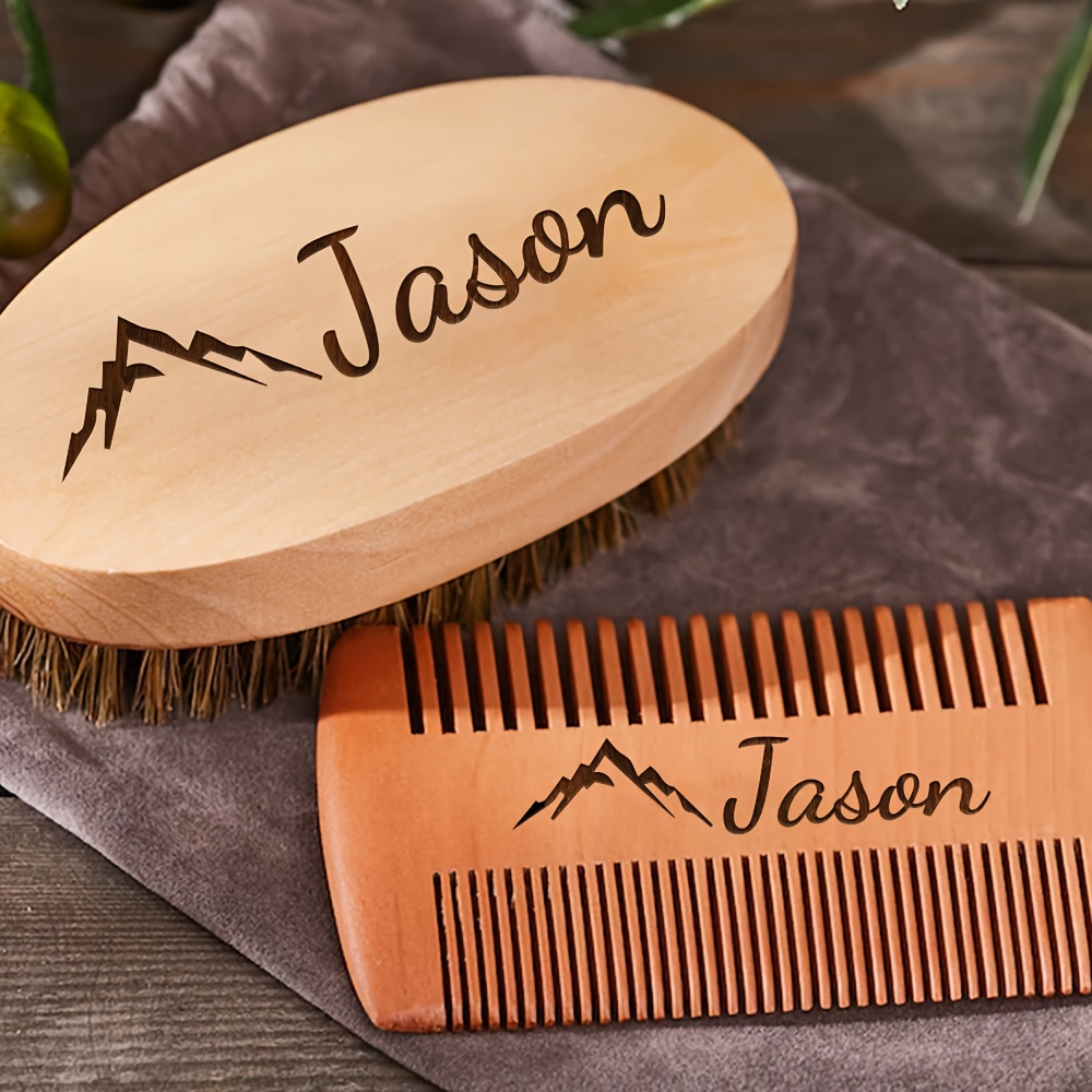 

2pcs/set Personalized Comb And Set Pattern, , Double Comb, , For Men, 's Day