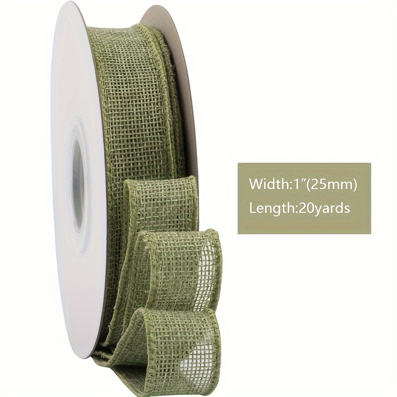 20 yards wired edge burlap ribbon burlap wired ribbon multiple sizes and colors for gift wrapping big bow wreath and christmas tree decoration