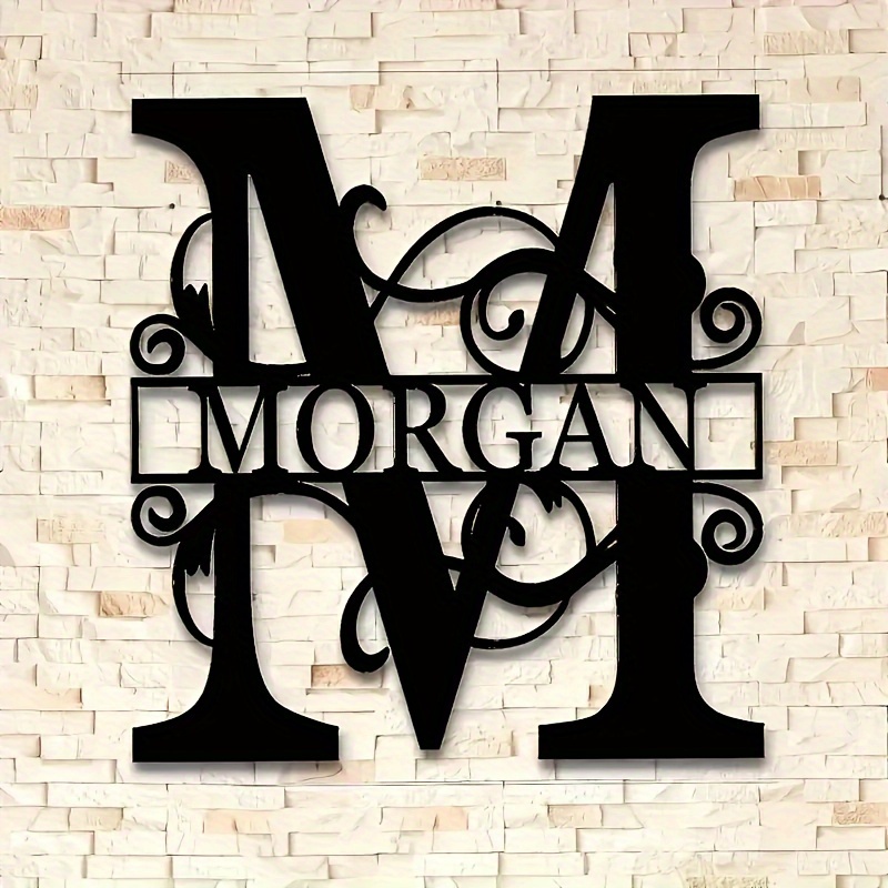 personalized metal family name sign custom last name decor with word     front door housewarming gift details 0