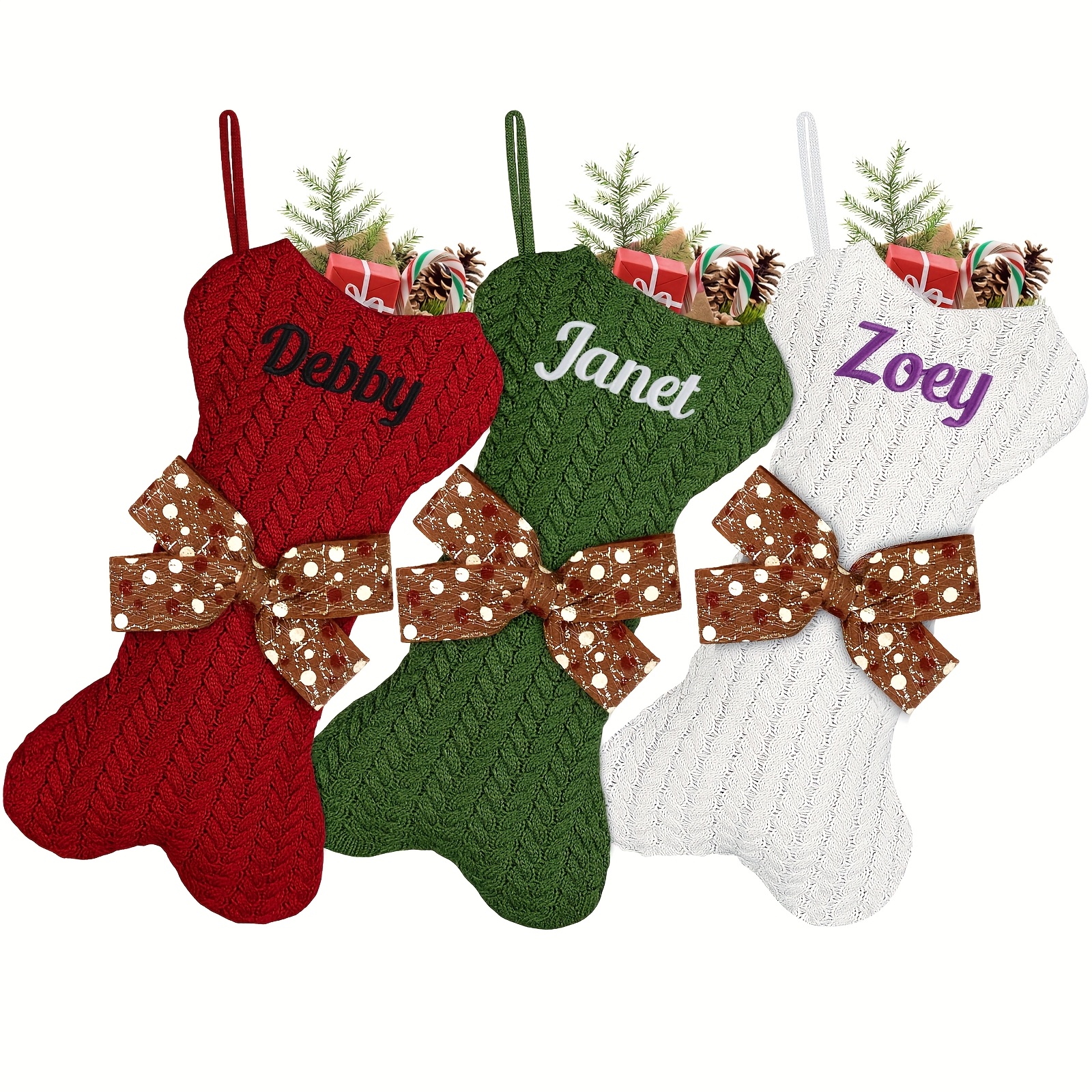 

Customizable Pet Christmas Stocking - Personalized Name, , Large Holiday Decor, Ideal Gift For Your