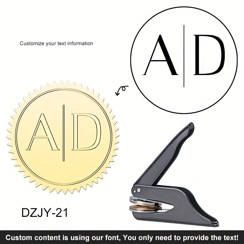 TEMU 1 Pc, Custom Handmade Embossing Hand Pliers Steel Stamp, Fast And Easy, Custom Logo Embossing, Black Portable. Decorate Books, Envelopes,