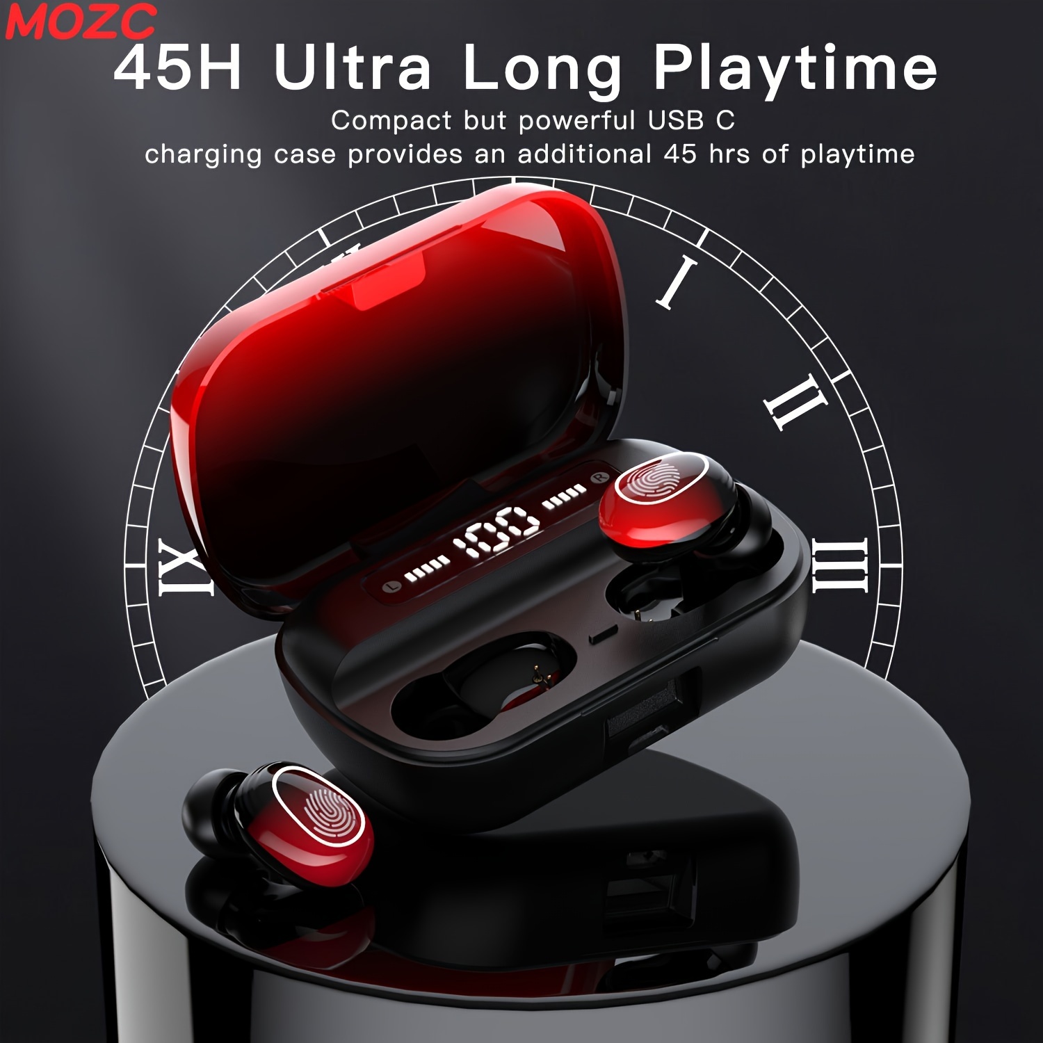 

Mozc Wireless Headphones Wireless Headphones, , Long Time, Wireless Charging Box Battery Display, In-ear Headphones, Headphones